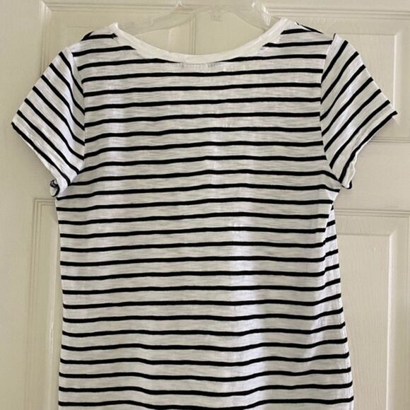 💼Soma V-Neck Short Sleeves Black/White Tee - Picture 3 of 6